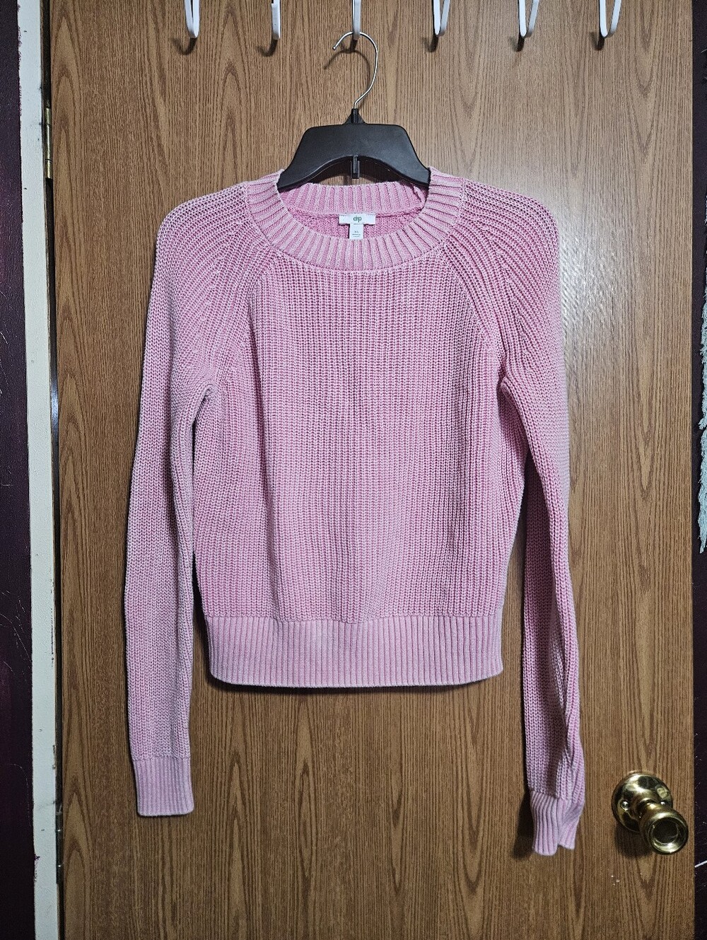 Dip Pink Tight Knit Sweater Raglan Sleeve Size XS!